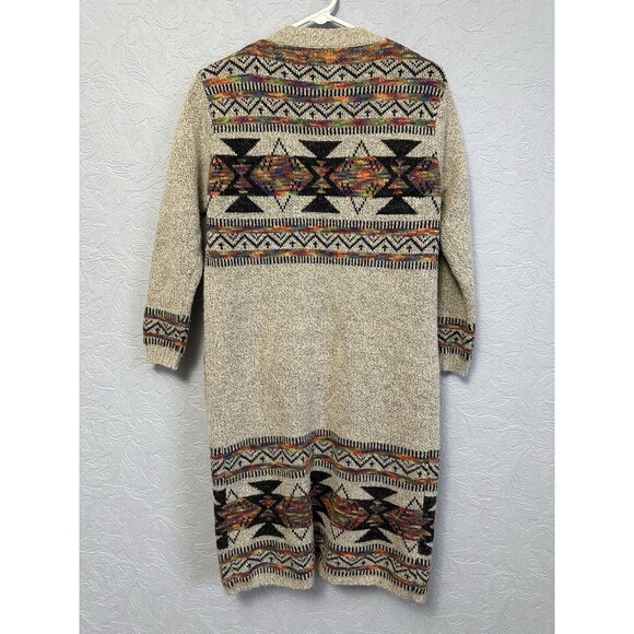 Kamana Size Small Southwestern Long Cardigan Sweater H23 - Picture 4 of 8
